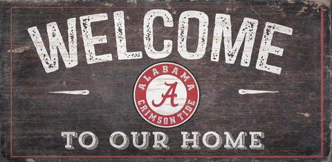 Alabama Crimson Tide Sign Wood 6x12 Welcome To Our Home Design Special Order