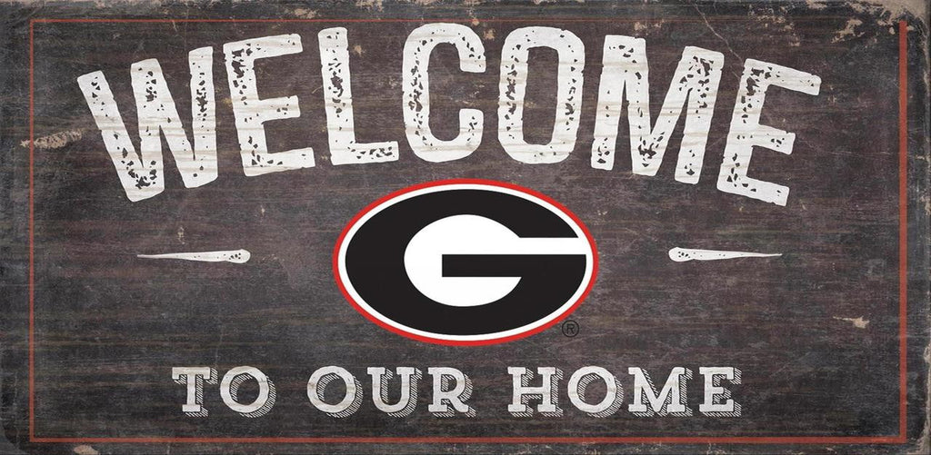 Georgia Bulldogs Sign Wood 6x12 Welcome To Our Home Design Special Order