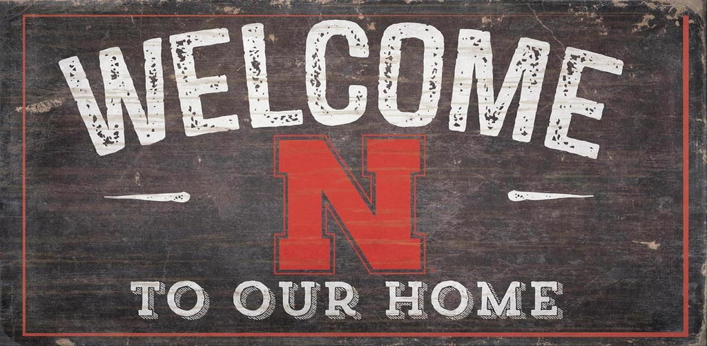 Nebraska Cornhuskers Sign Wood 6x12 Welcome To Our Home Design Special Order