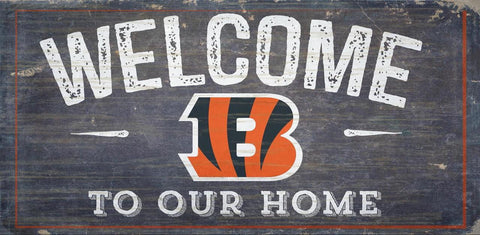 Cincinnati Bengals Sign Wood 6x12 Welcome To Our Home Design Special Order