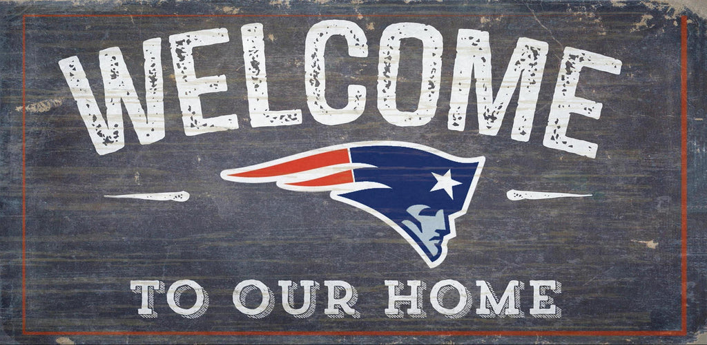 New England Patriots Sign Wood 6x12 Welcome To Our Home Design Special Order