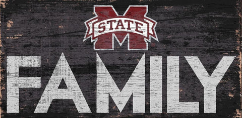 Mississippi State Bulldogs Sign Wood 12x6 Family Design Special Order