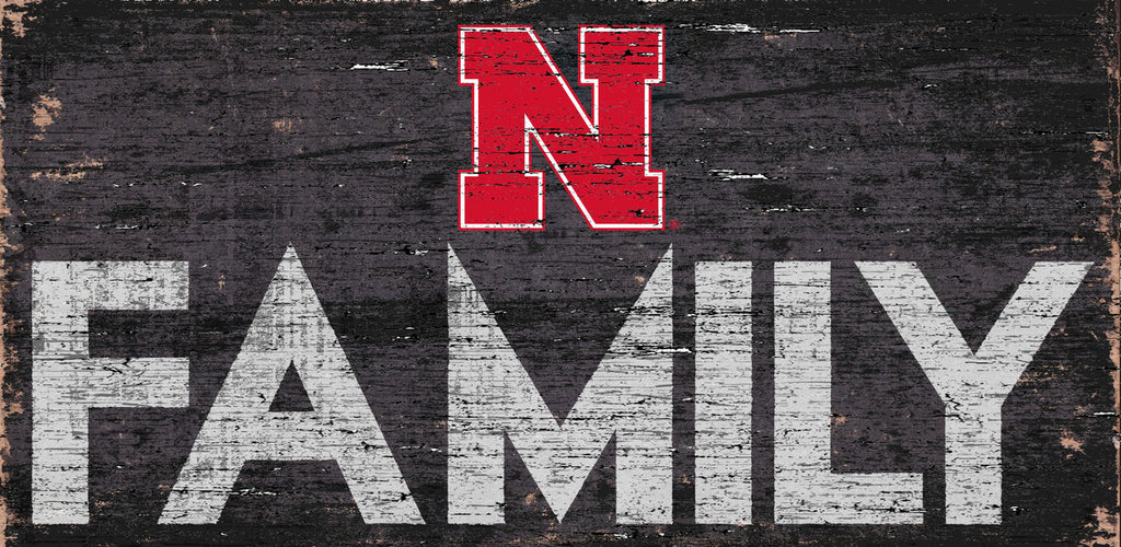 Nebraska Cornhuskers Sign Wood 12x6 Family Design Special Order