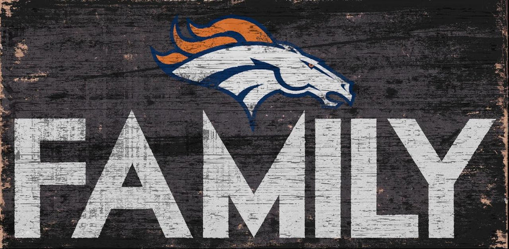 Denver Broncos Sign Wood 12x6 Family Design Special Order