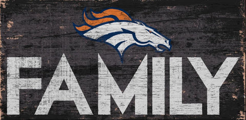 Denver Broncos Sign Wood 12x6 Family Design Special Order