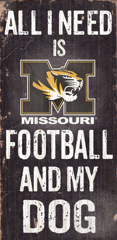 Missouri Tigers Wood Sign Football and Dog 6x12 Special Order