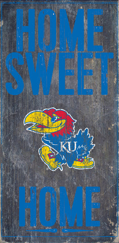 Kansas Jayhawks Wood Sign Home Sweet Home 6x12 Special Order