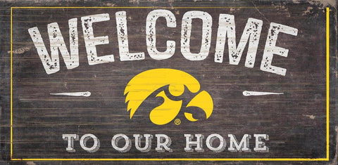 Iowa Hawkeyes Sign Wood 6x12 Welcome To Our Home Design Special Order