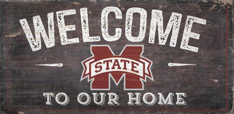 Mississippi State Bulldogs Sign Wood 6x12 Welcome To Our Home Design Special Order
