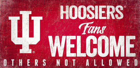 Indiana Hoosiers Wood Sign Fans Welcome 12x6 Special Order
