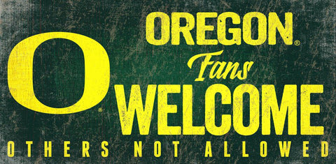 Oregon Ducks Wood Sign Fans Welcome 12x6 Special Order