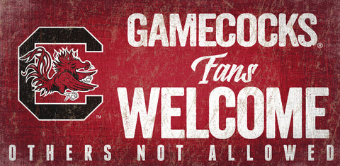 South Carolina Gamecocks Wood Sign Fans Welcome 12x6