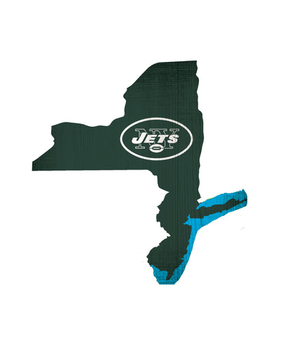 New York Jets Sign Wood Logo State Design Special Order 