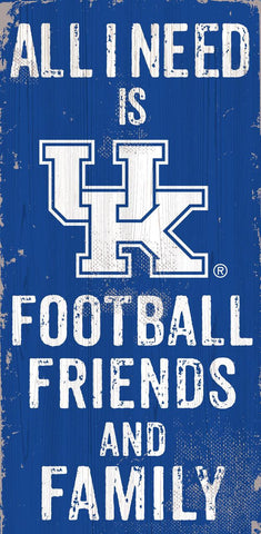 Kentucky Wildcats Sign Wood 6x12 Football Friends and Family Design Color Special Order