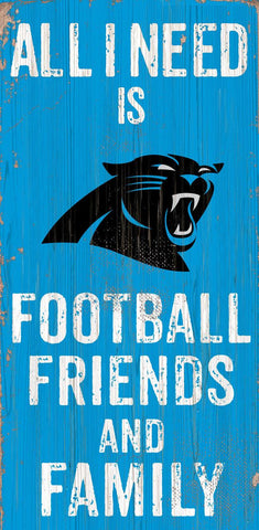 Carolina Panthers Sign Wood 6x12 Football Friends and Family Design Color Special Order