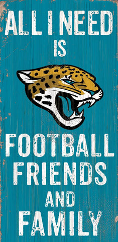 Jacksonville Jaguars Sign Wood 6x12 Football Friends and Family Design Color Special Order