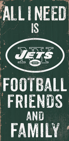 New York Jets Sign Wood 6x12 Football Friends and Family Design Color Special Order