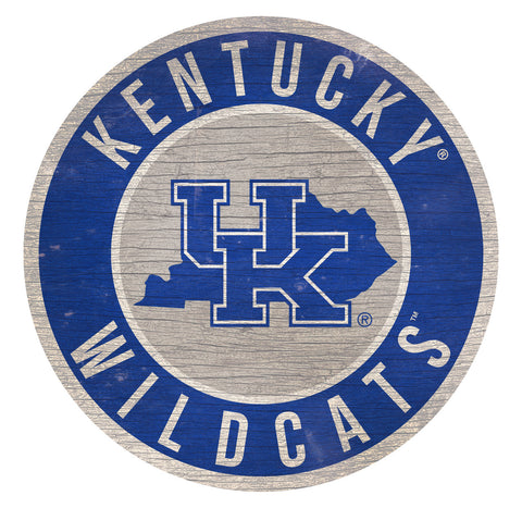 Kentucky Wildcats Sign Wood 12 Inch Round State Design Special Order