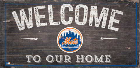 New York Mets Sign Wood 6x12 Welcome To Our Home Design Special Order