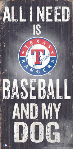 Texas Rangers Sign Wood 6x12 Baseball and Dog Design Special Order