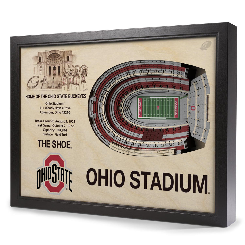 Ohio State Buckeyes 25-Layer StadiumView 3D Wall Art
