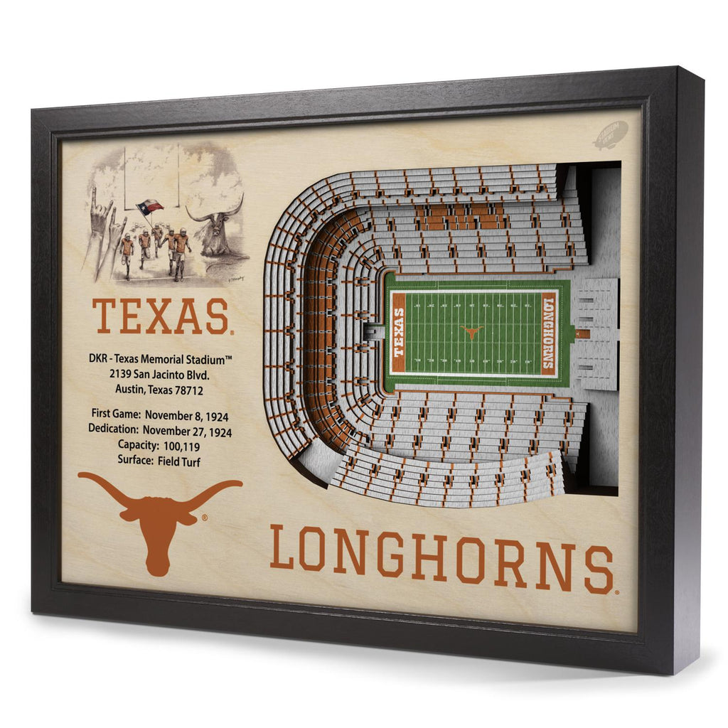 Texas Longhorns 25-Layer StadiumView 3D Wall Art