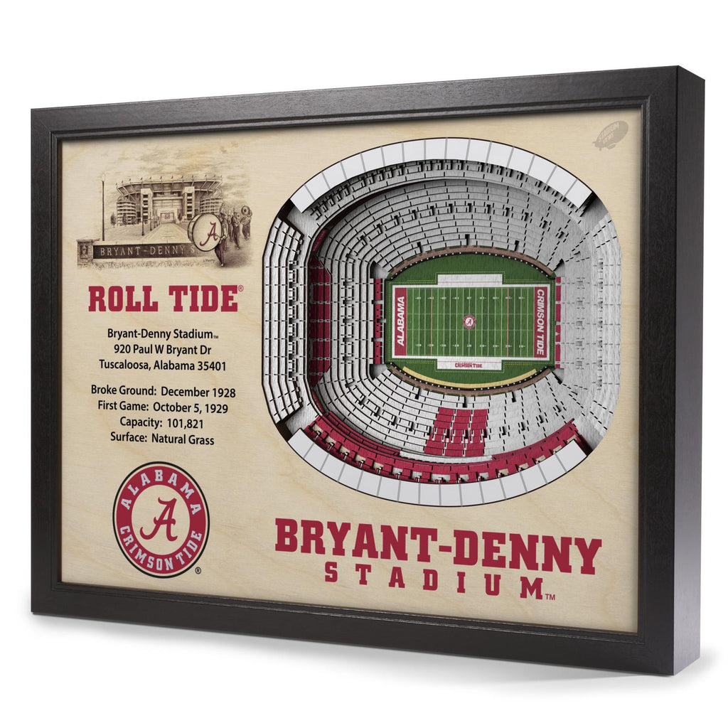 Alabama Crimson Tide 25-Layer StadiumView 3D Wall Art