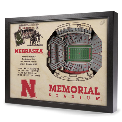 Nebraska Cornhuskers 25-Layer StadiumView 3D Wall Art
