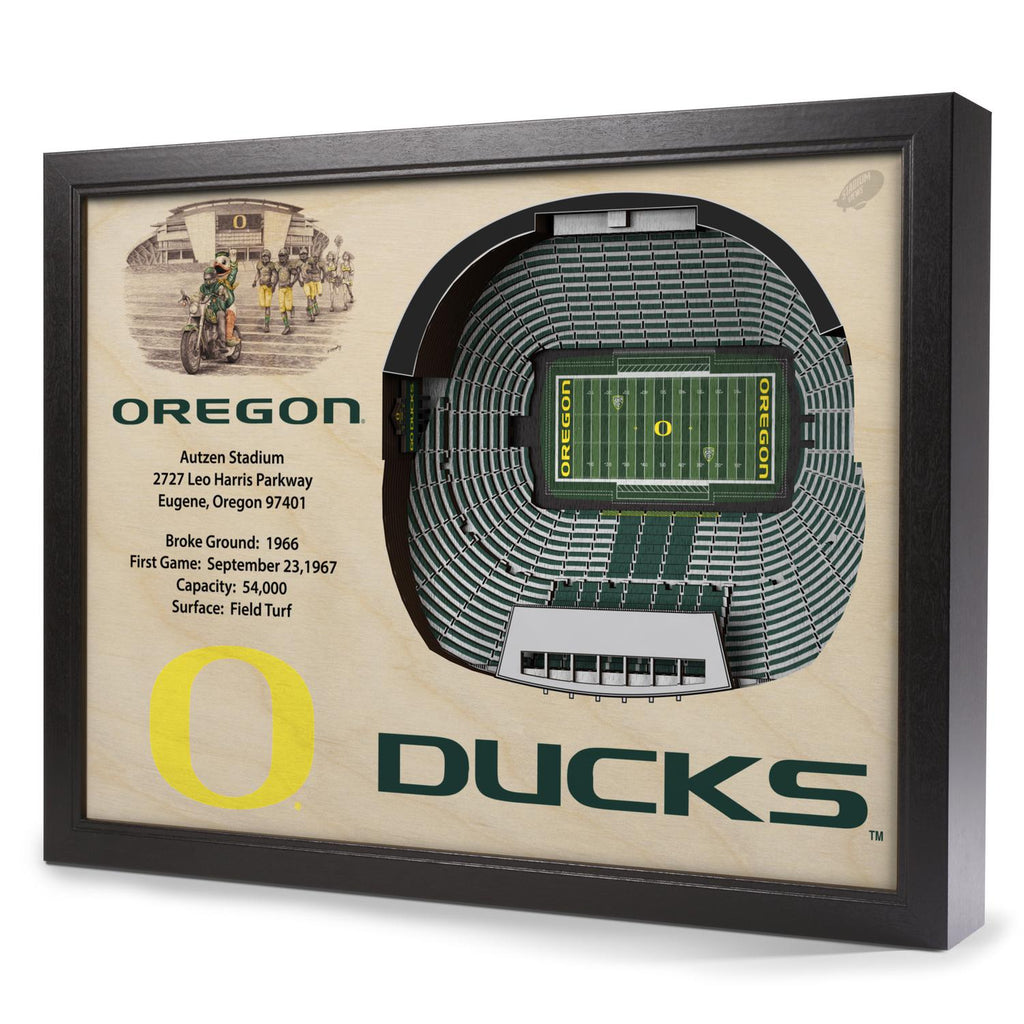 Oregon Ducks 25-Layer StadiumView 3D Wall Art