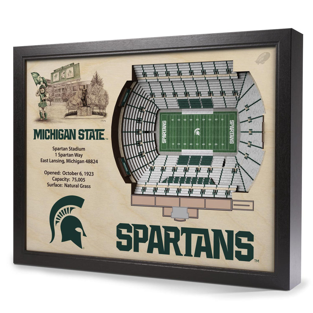 Michigan State Spartans 25-Layer StadiumView 3D Wall Art