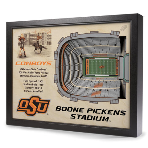 Oklahoma State Cowboys 25-Layer StadiumView 3D Wall Art