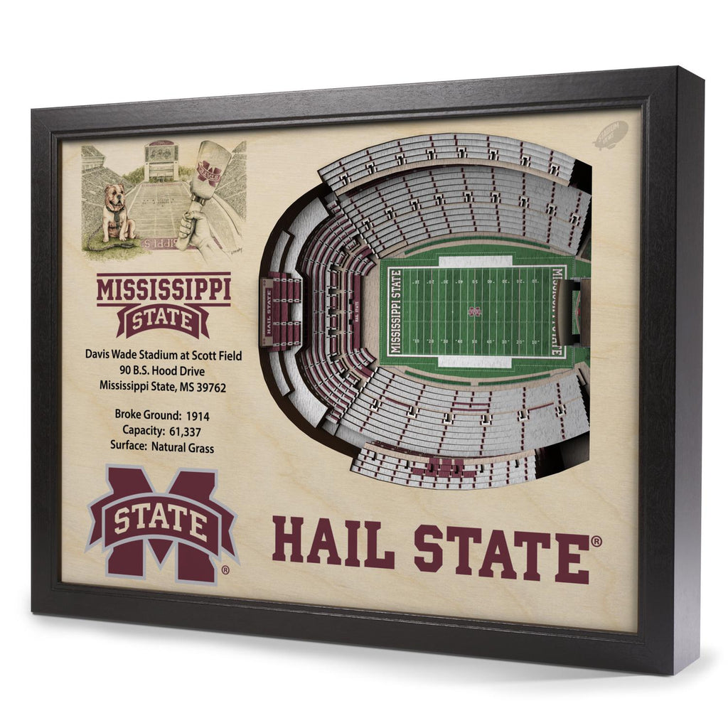 Mississippi State Bulldogs 25-Layer StadiumView 3D Wall Art