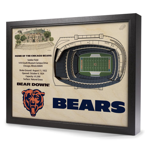 Chicago Bears 25-Layer StadiumView 3D Wall Art