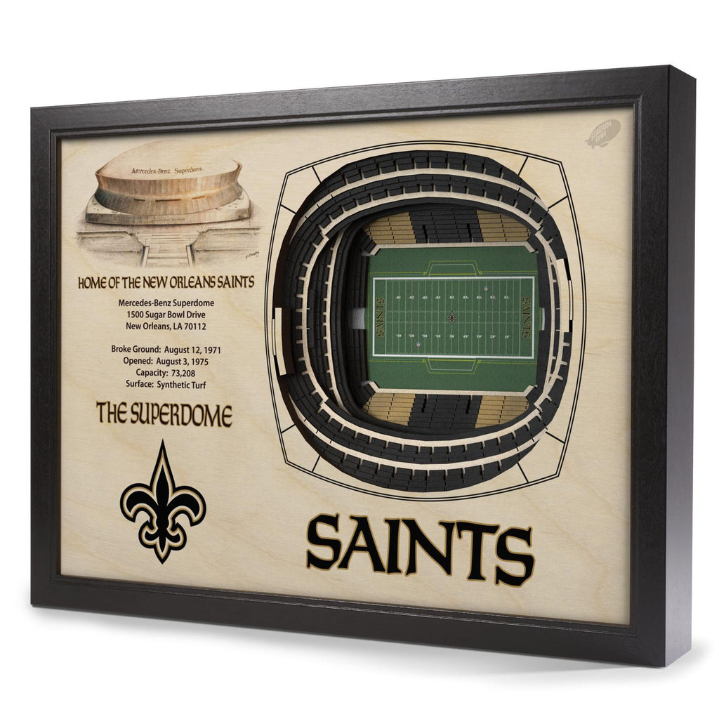 New Orleans Saints 25-Layer StadiumView 3D Wall Art
