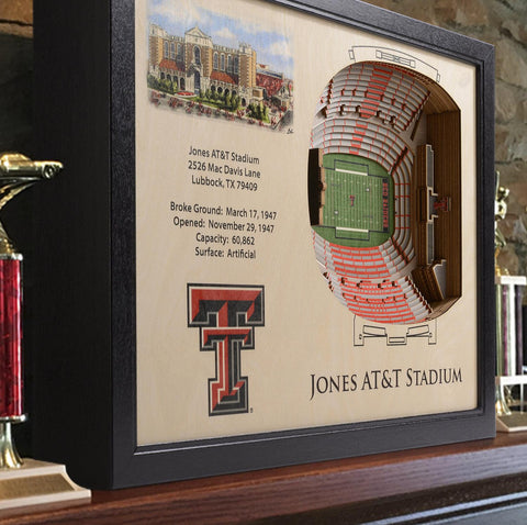 Texas Tech Red Raiders 25-Layer StadiumView 3D Wall Art