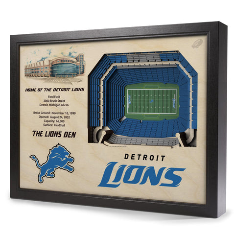 Detroit Lions 25-Layer StadiumView 3D Wall Art