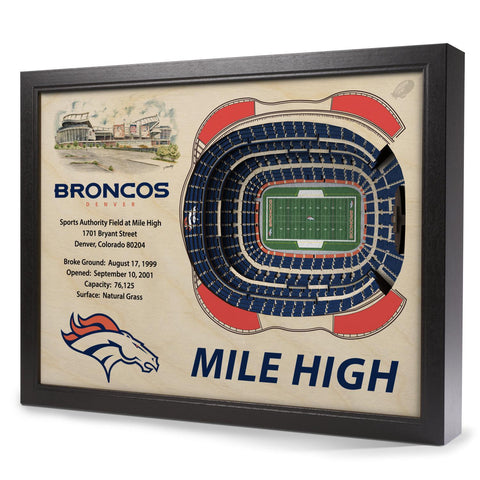 Denver Broncos 25-Layer StadiumView 3D Wall Art