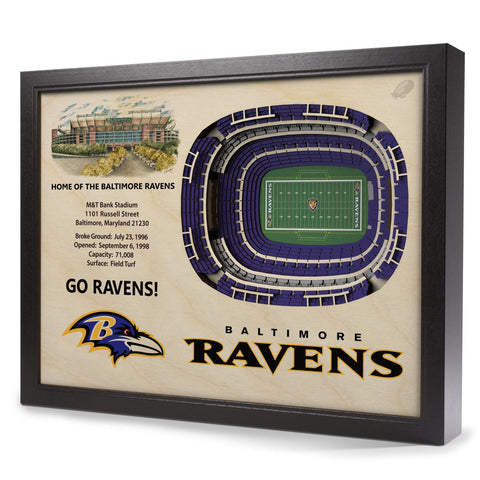 Baltimore Ravens 25-Layer StadiumView 3D Wall Art