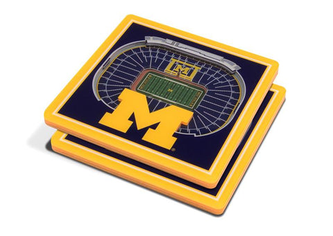 NCAA Michigan Wolverines 3D StadiumViews Coasters