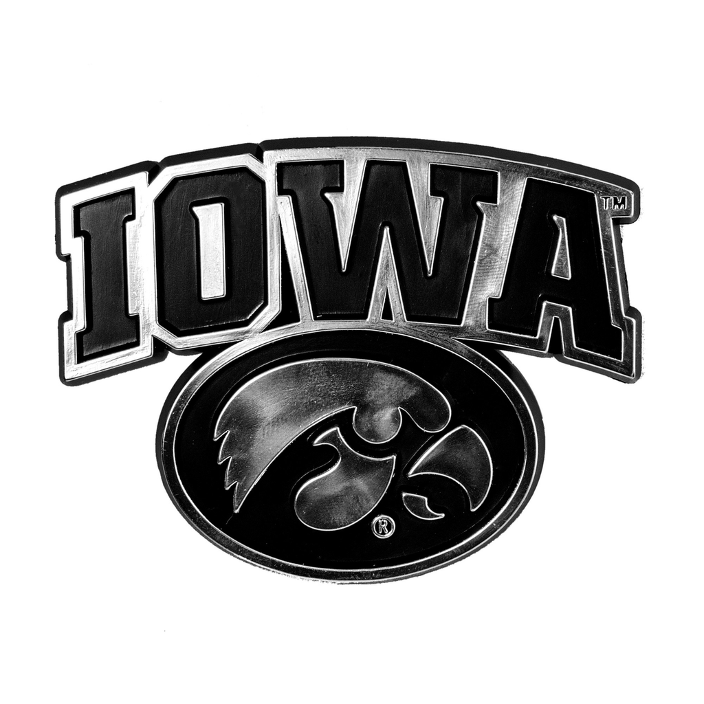 Iowa Hawkeyes Auto Emblem Silver