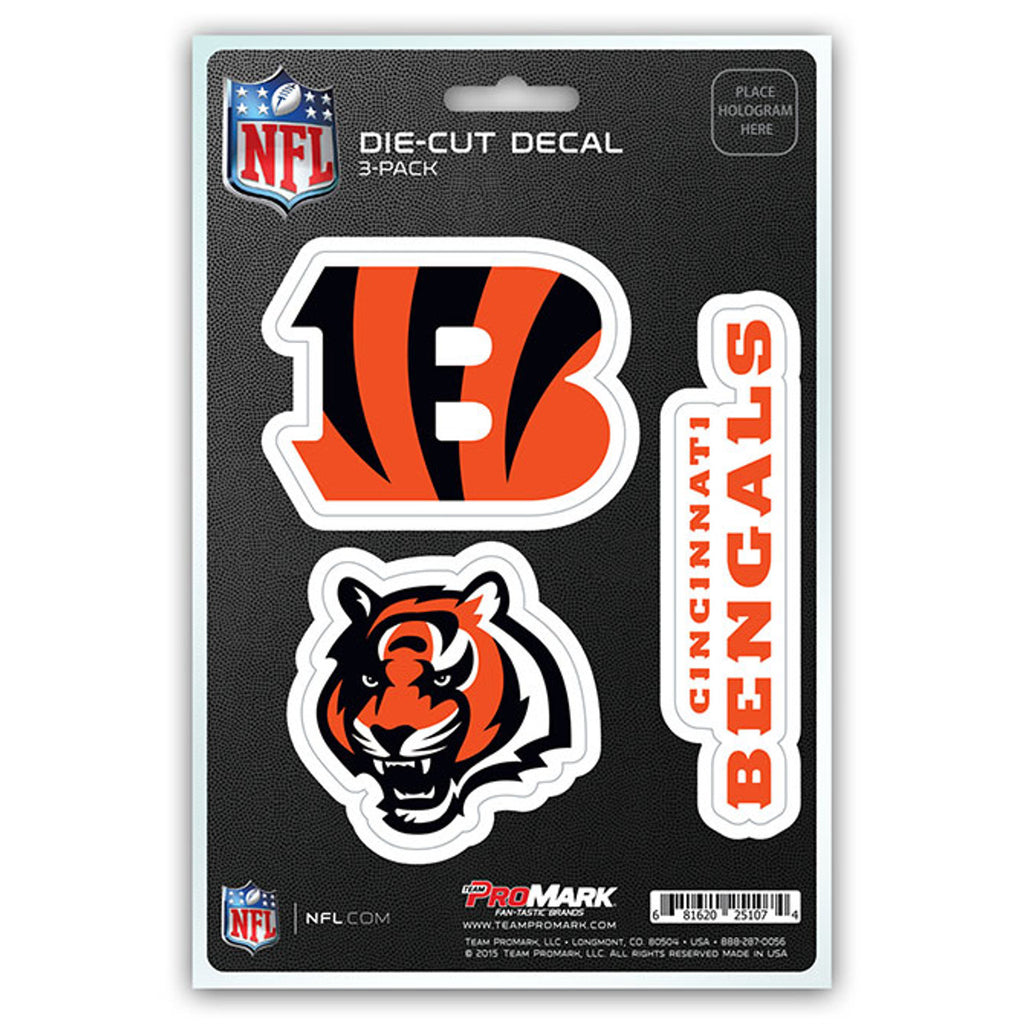 Cincinnati Bengals Decal Die Cut Team 3 Pack