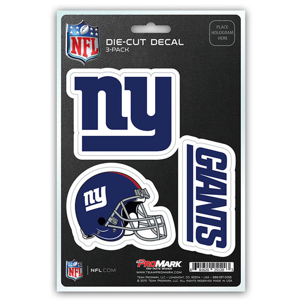 New York Giants Decal Die Cut Team 3 Pack