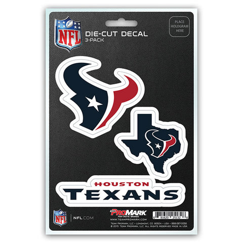Houston Texans Decal Die Cut Team 3 Pack