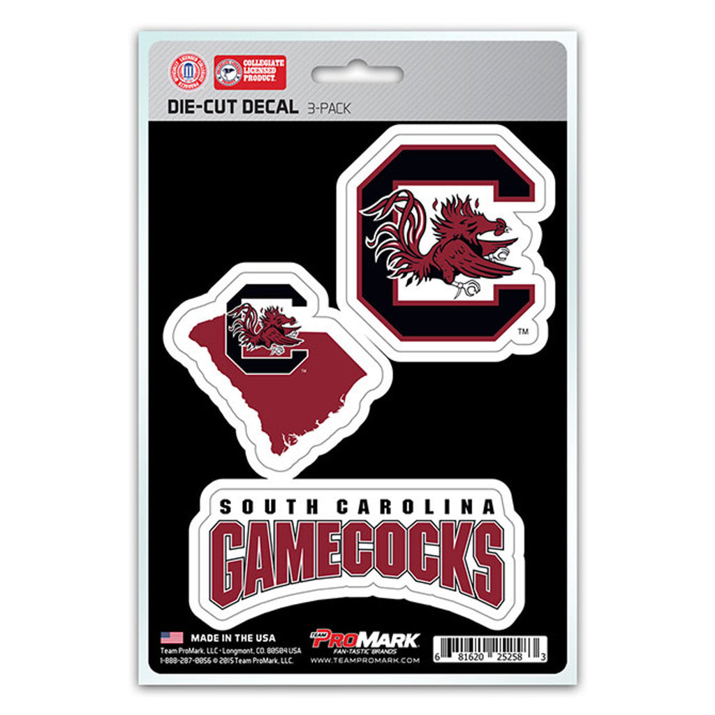 South Carolina Gamecocks Decal Die Cut Team 3 Pack