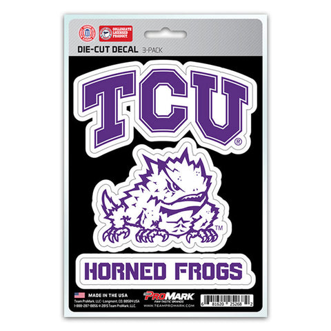 Texas Christian Horned Frogs Decal Die Cut Team 3 Pack