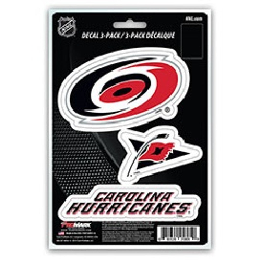 Carolina Hurricanes Decal Die Cut Team 3 Pack Special Order