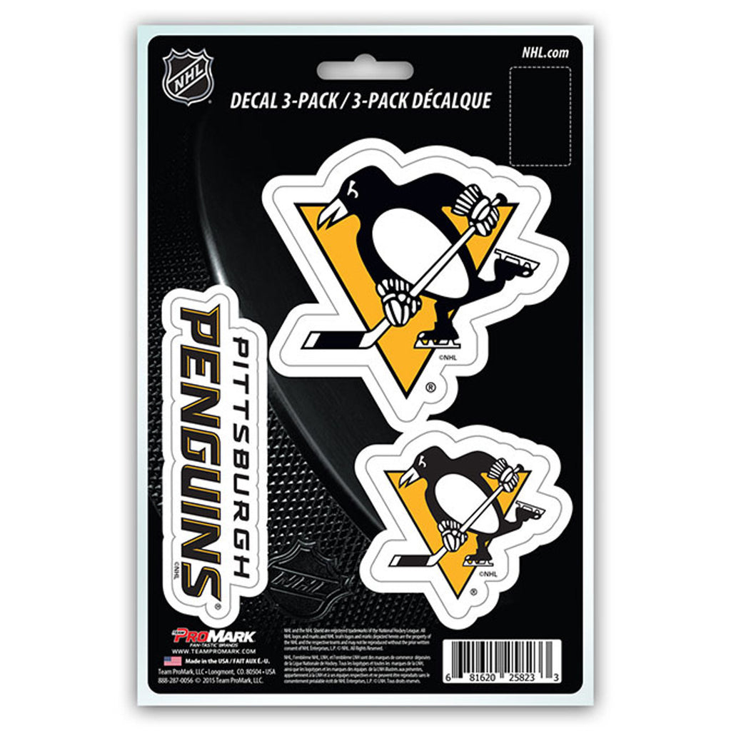 Pittsburgh Penguins Decal Die Cut Team 3 Pack