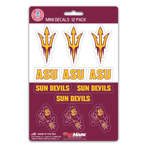 Arizona State Sun Devils Decal Set Mini 12 Pack Special Order