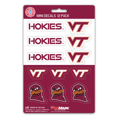 Virginia Tech Hokies Decal Set Mini 12 Pack Special Order