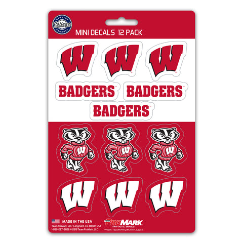 Wisconsin Badgers Decal Set Mini 12 Pack Special Order